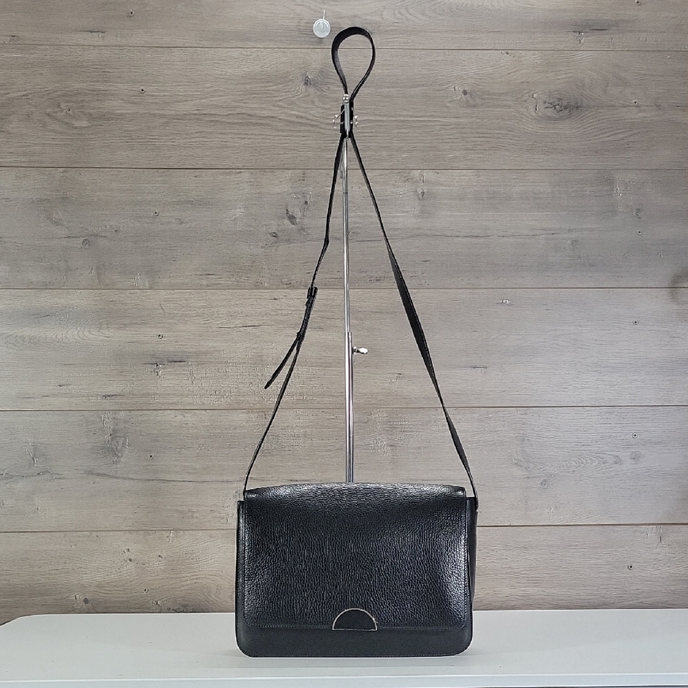 Cuyana Black Pebble Leather Crossbody Bag